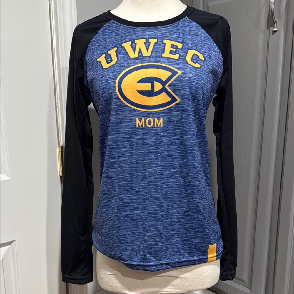 UWEC Blue and Black Raglan Shirt